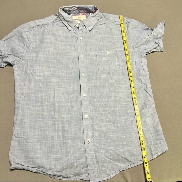 Original Weatherproof Vintage Mens Blue Button Up Short Sleeve Shirt Size Large - Picture 6 of 7